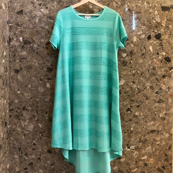 Hard to Find Mint Green Ruffle Pintuck Stripe Carly - Picture 2 of 8